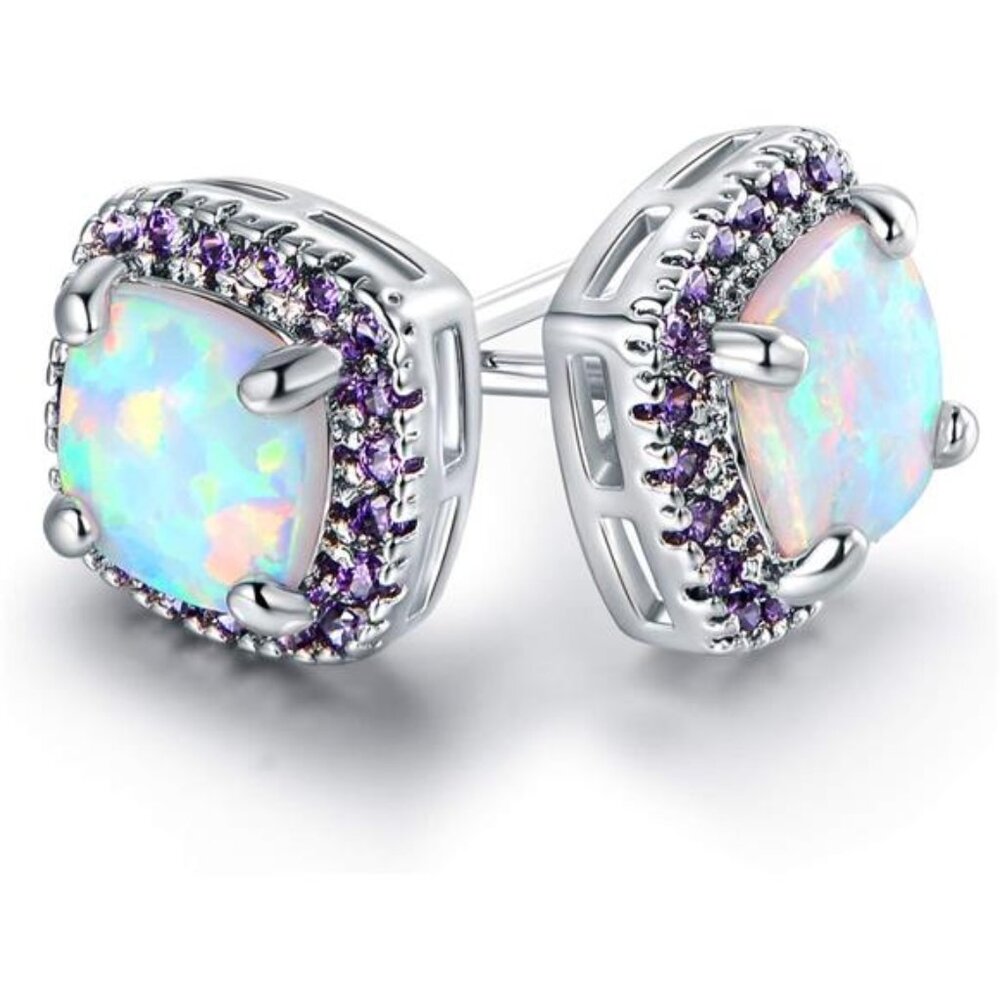 Opal Stud Earrings for Women